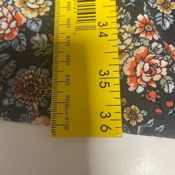 LOFT Boho Gray Floral Ruffle Sleeve Midi Dress Womens Large Petite - Picture 8 of 10